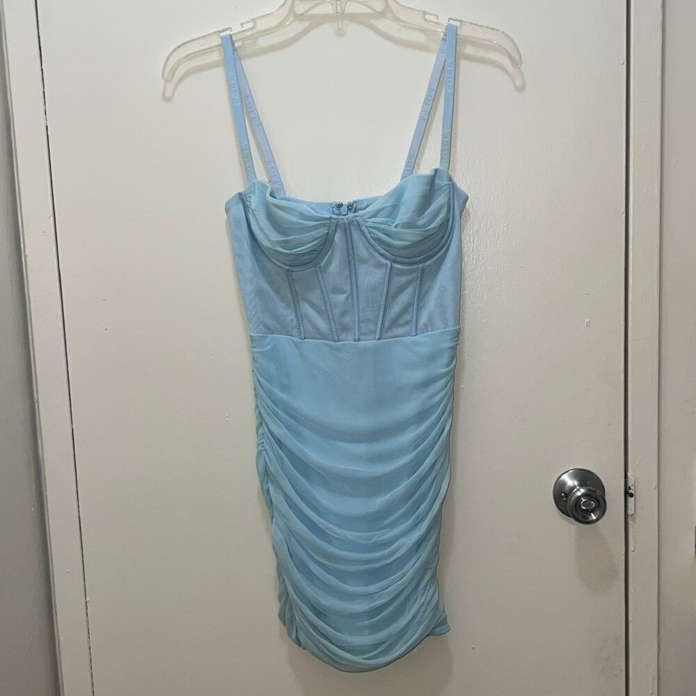 Oh Polly Baby Blue Corset Mini Dress Size 2